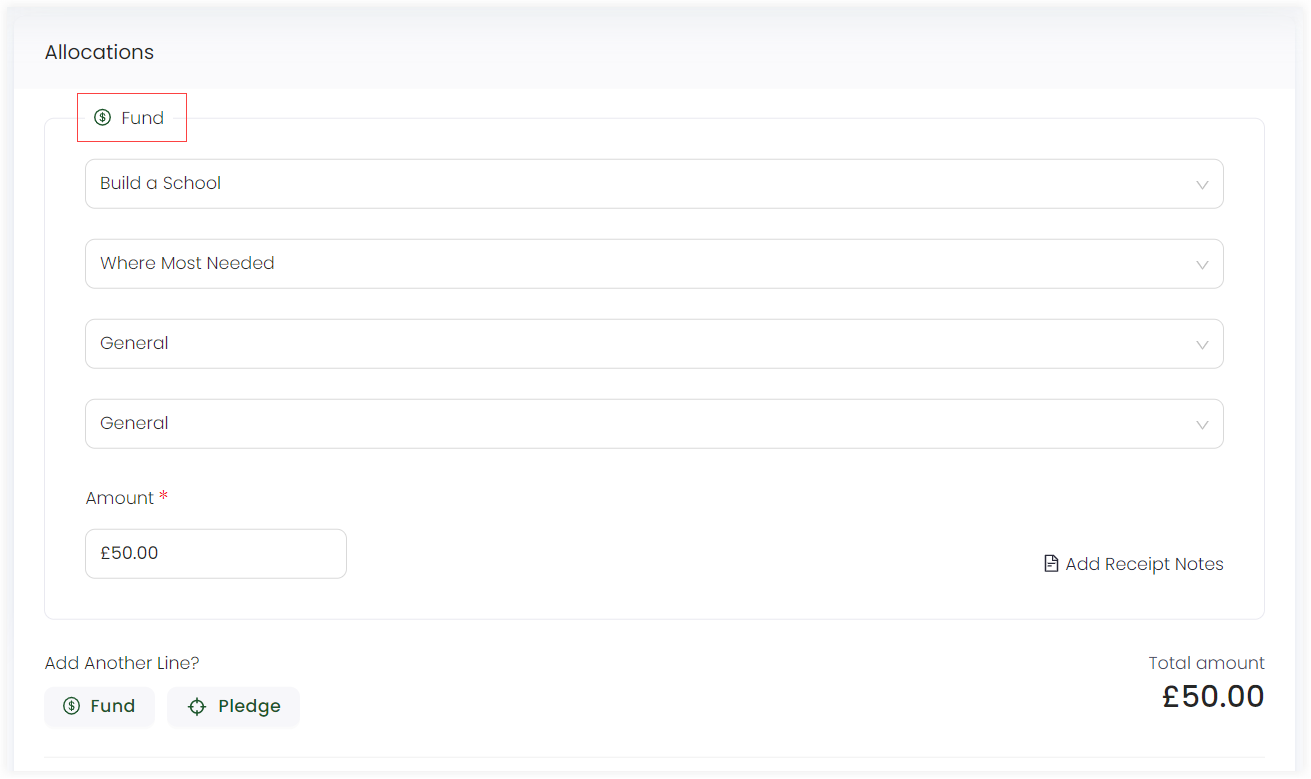 Fund in Allocations section