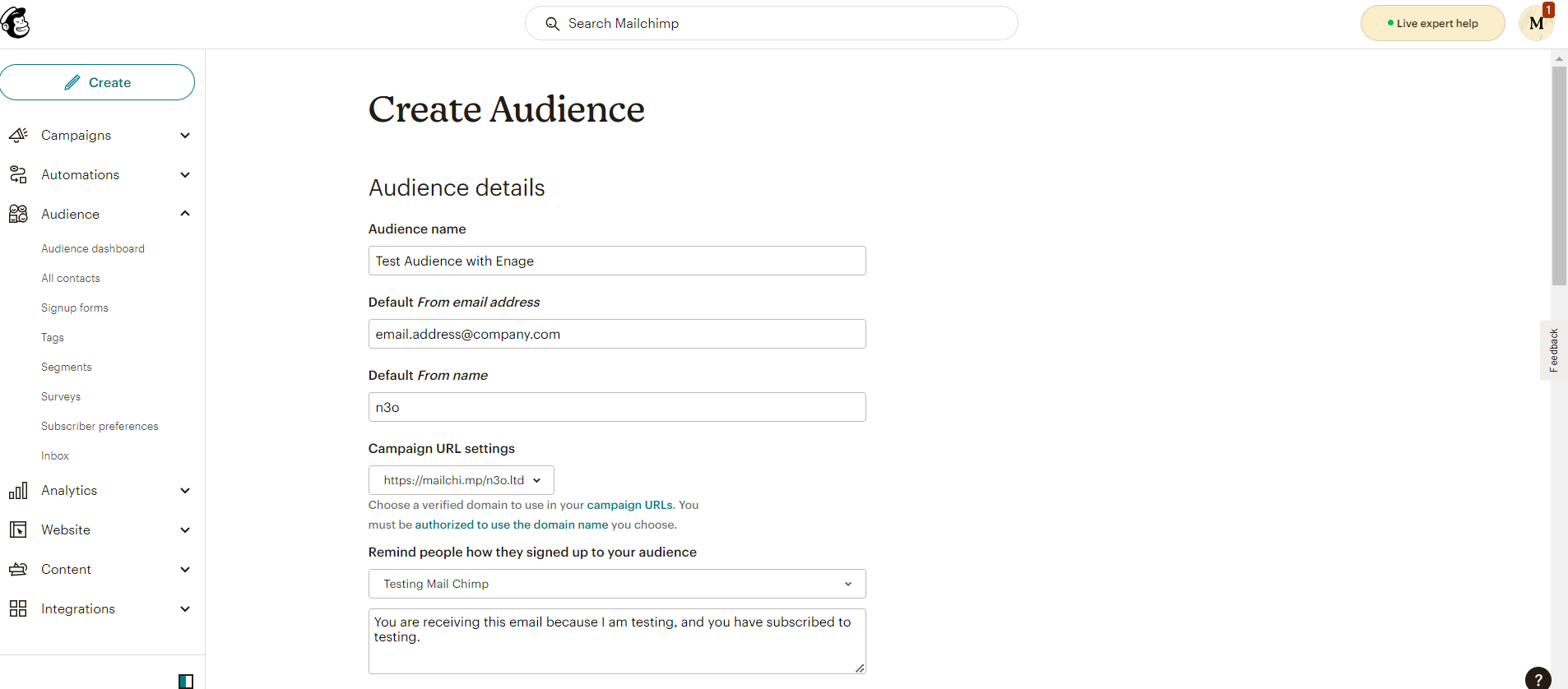 audience details