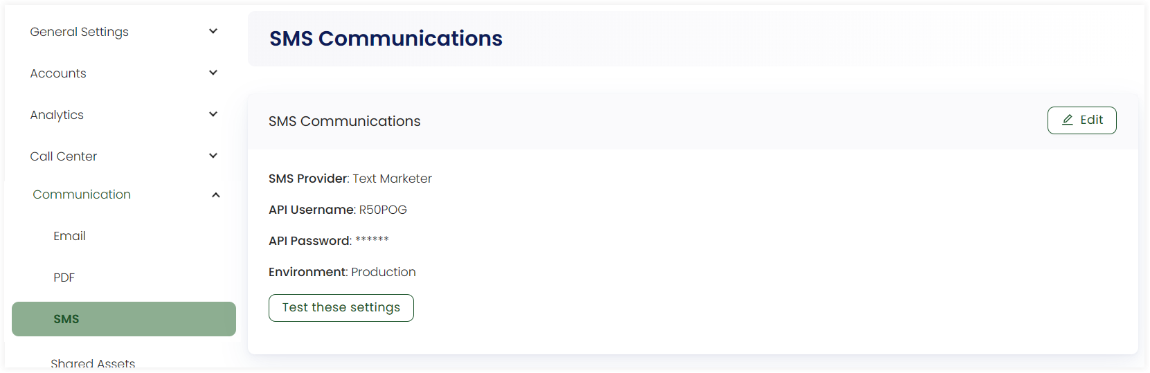 Configure SMS settings