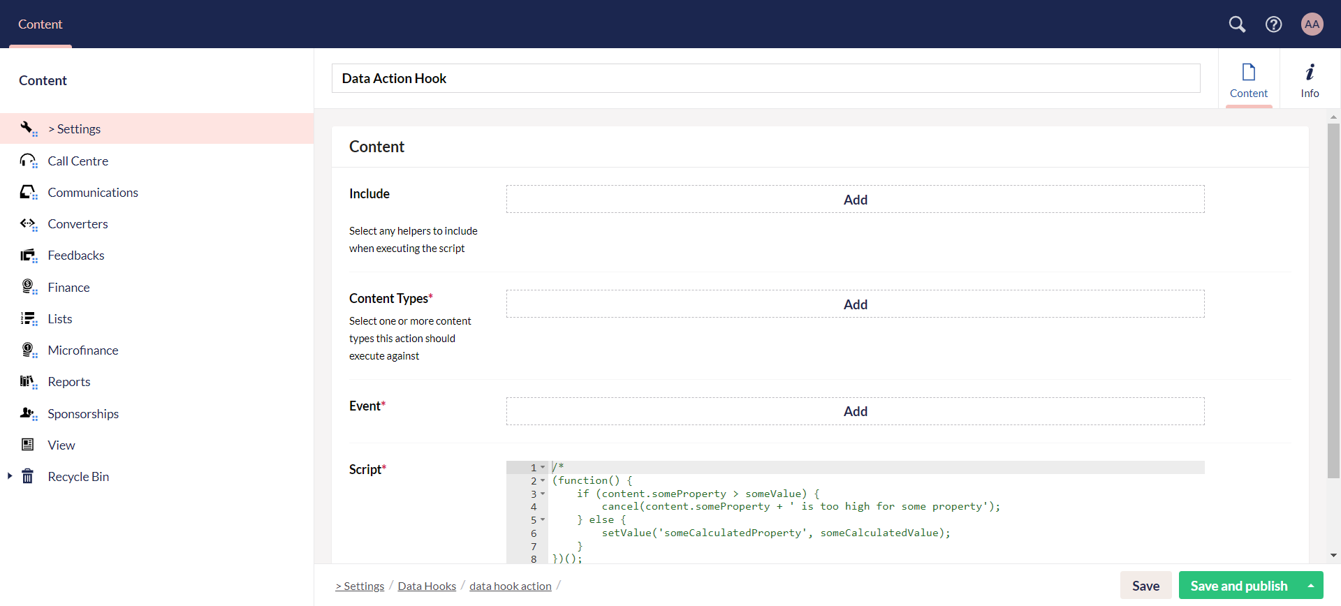 creating action hook