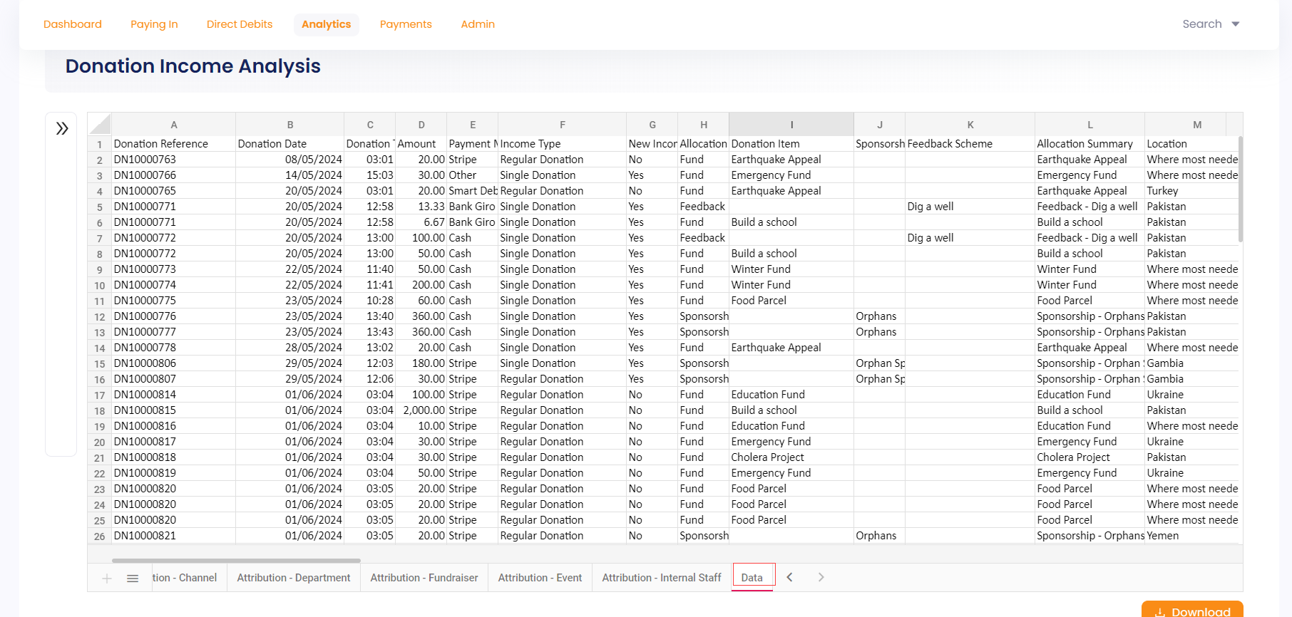 Data tab