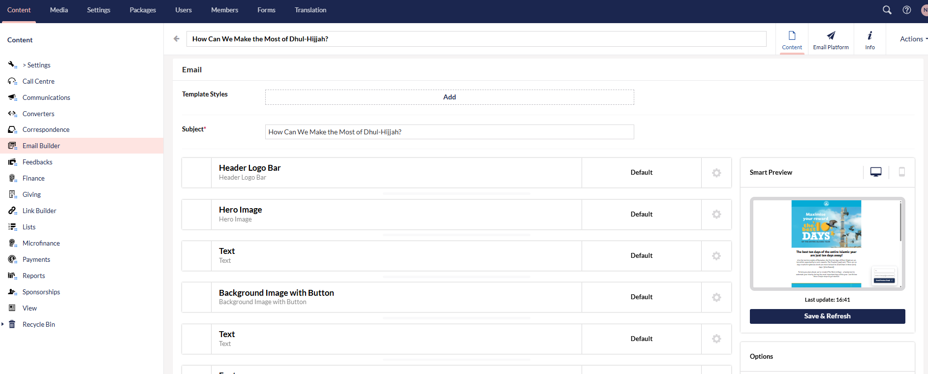 email option