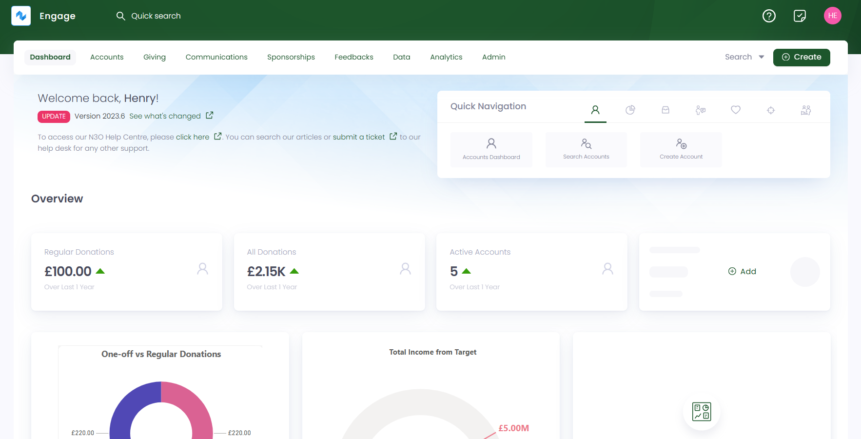 Engage dashboard first look