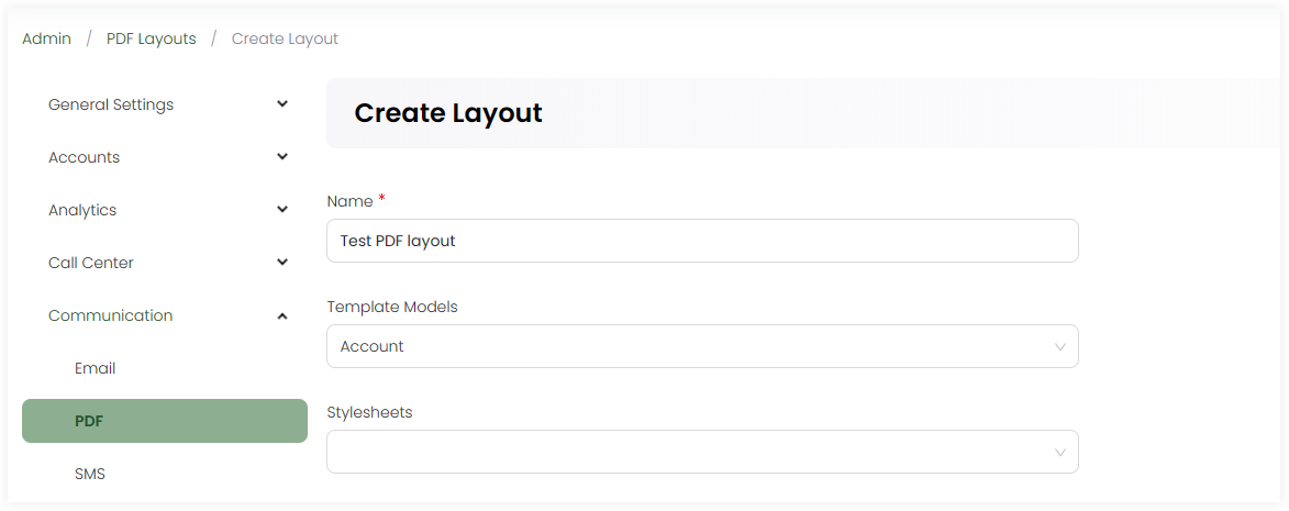 Create Layout first section