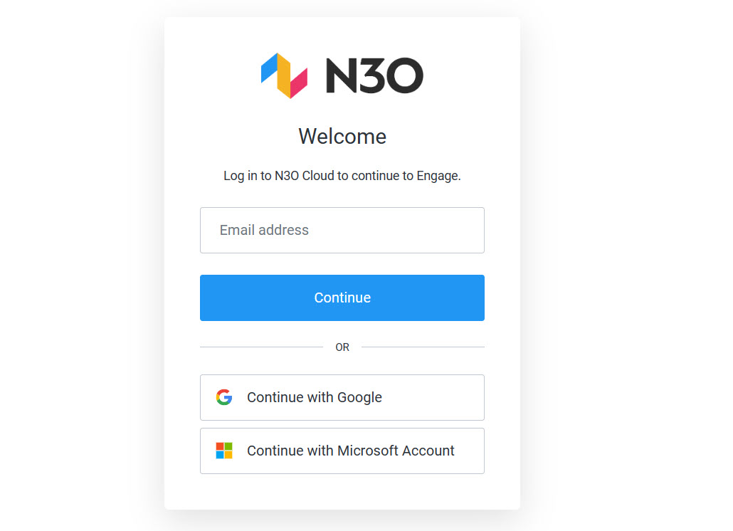 N3O login screen