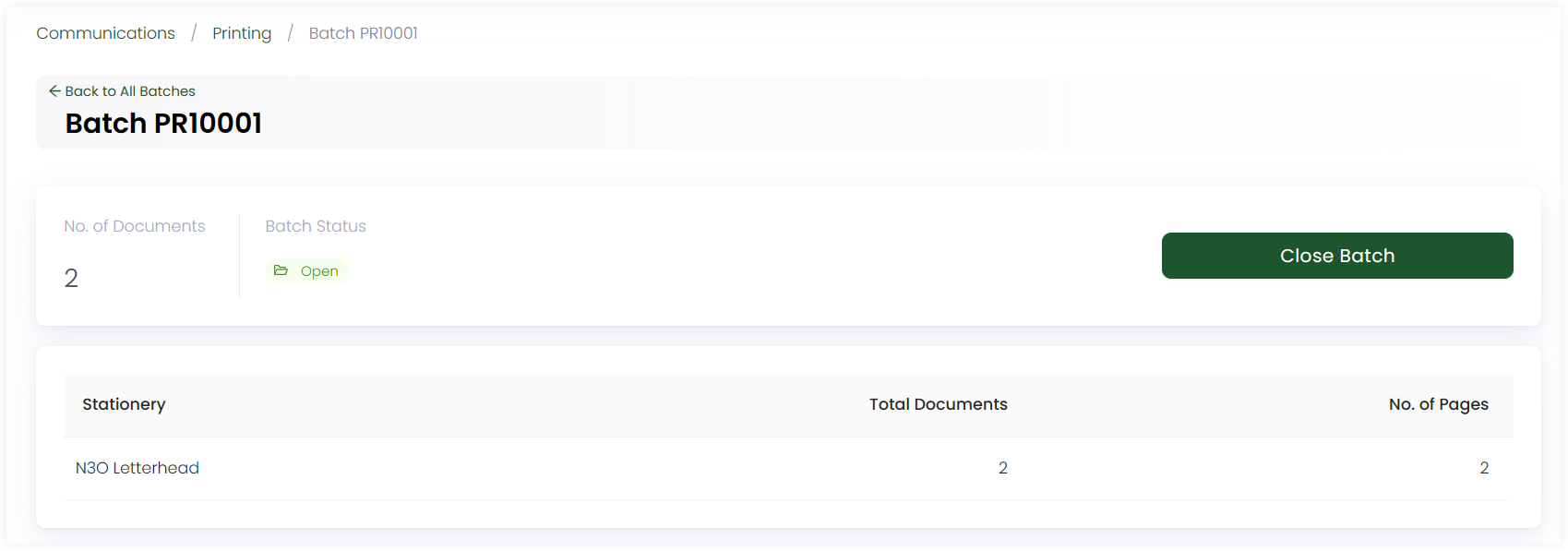 Print batch in Open Status