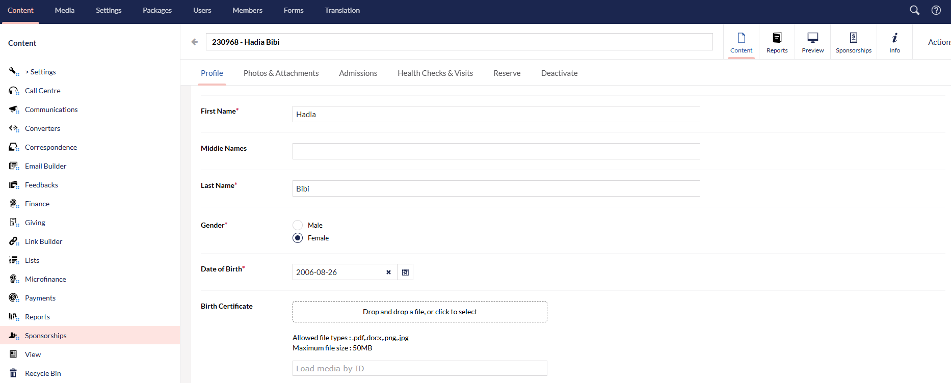 show mandatory fields
