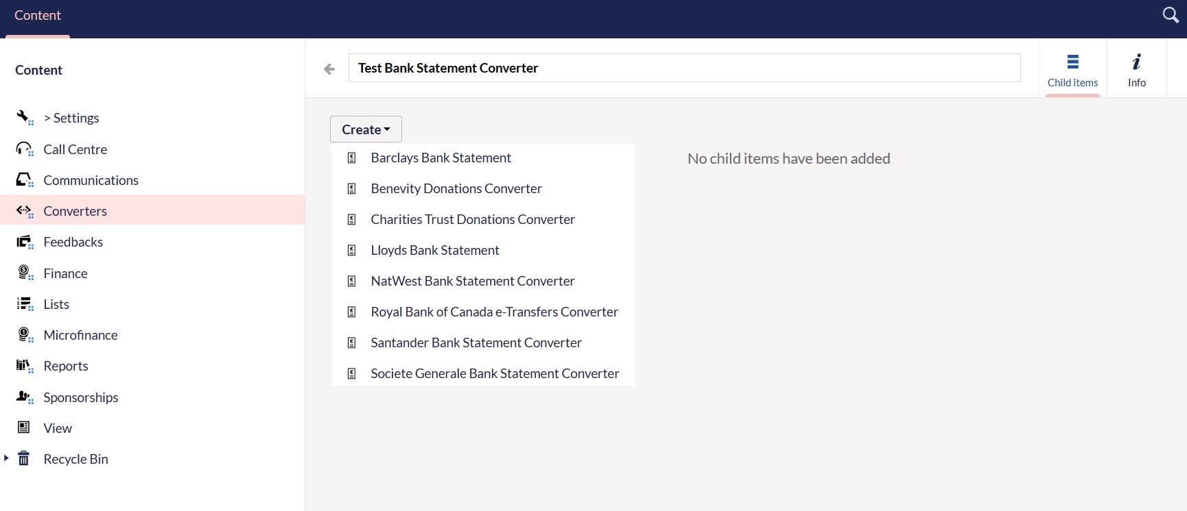 Step 4: Converter bank statement